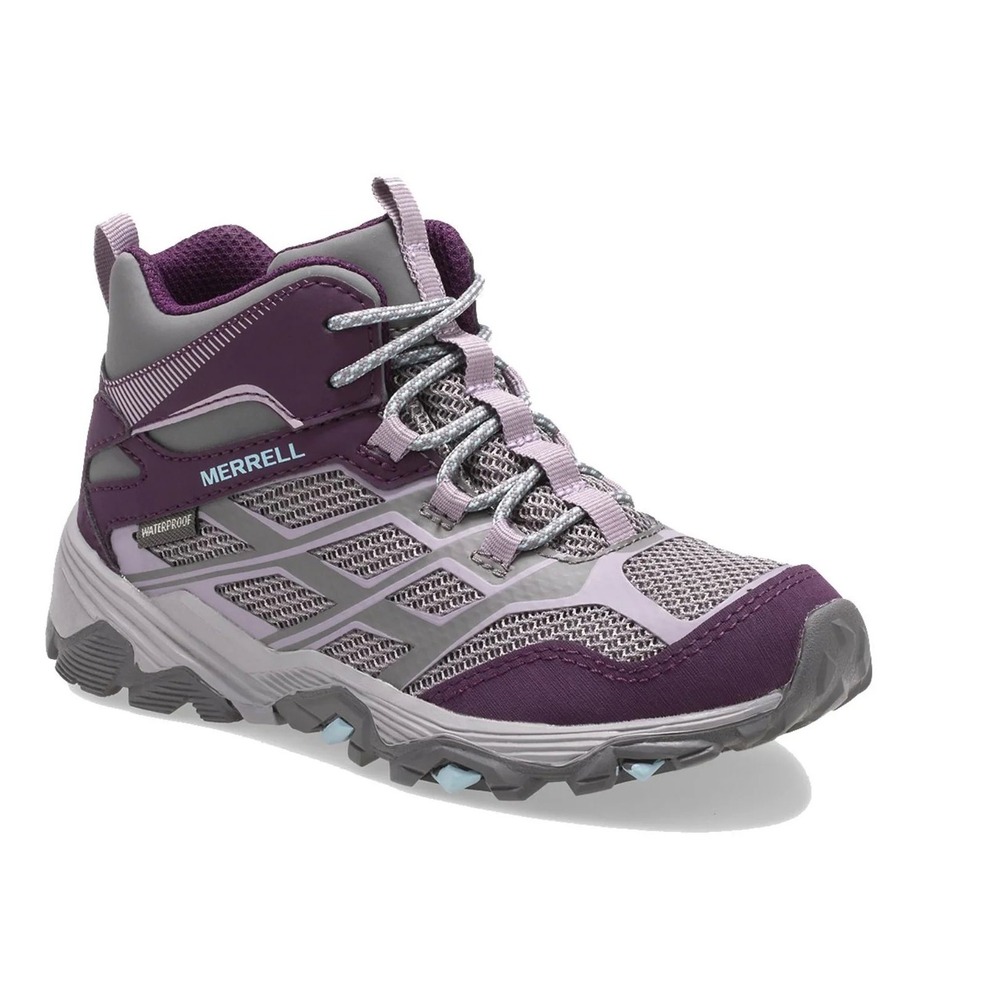 Merrell Moab Speed Mid Waterproof Hiking Boots Purple Grey MK164168 Kids 6M
